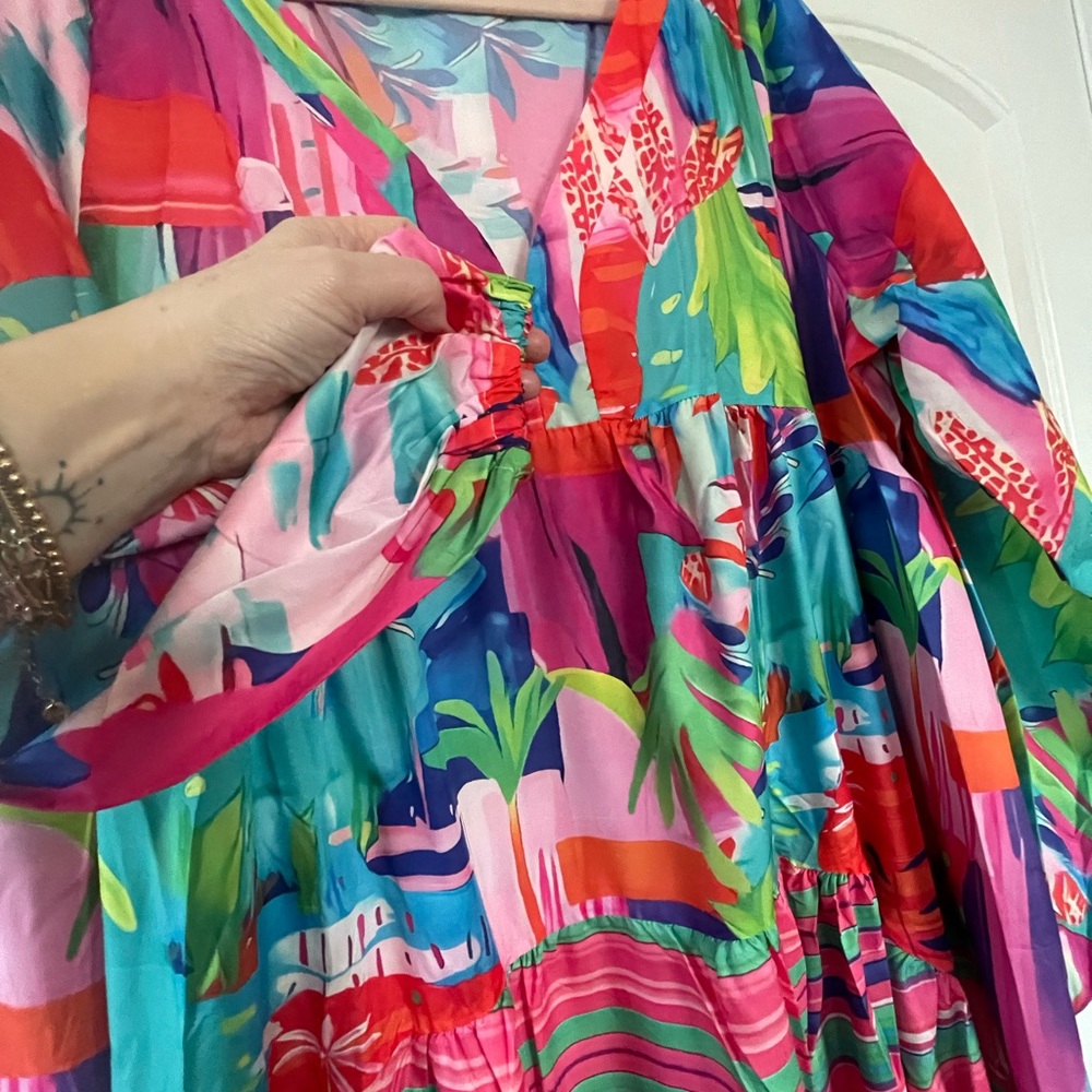 Colorful Women's Maxi Dress size 14-16 - Picture 4 of 4
